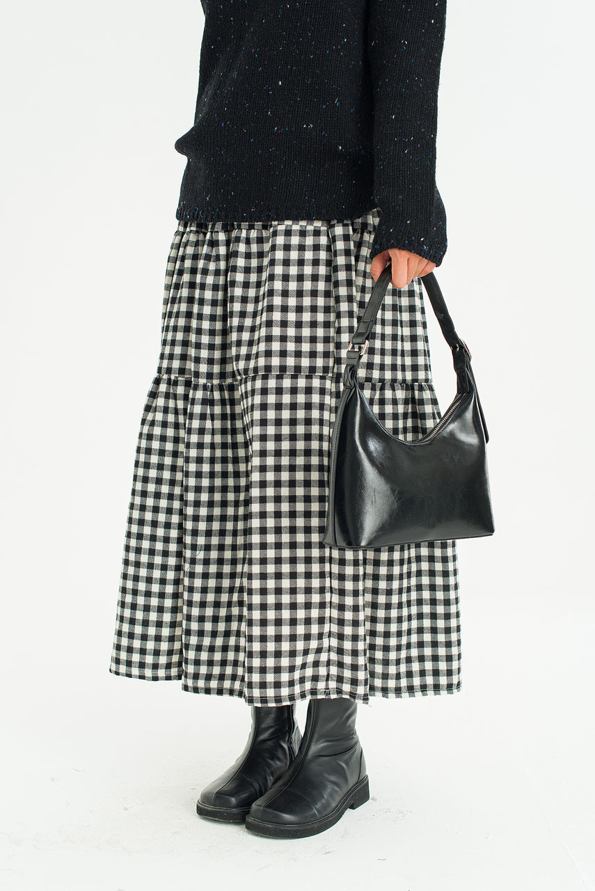 Buckle Shoulder Bag, Black