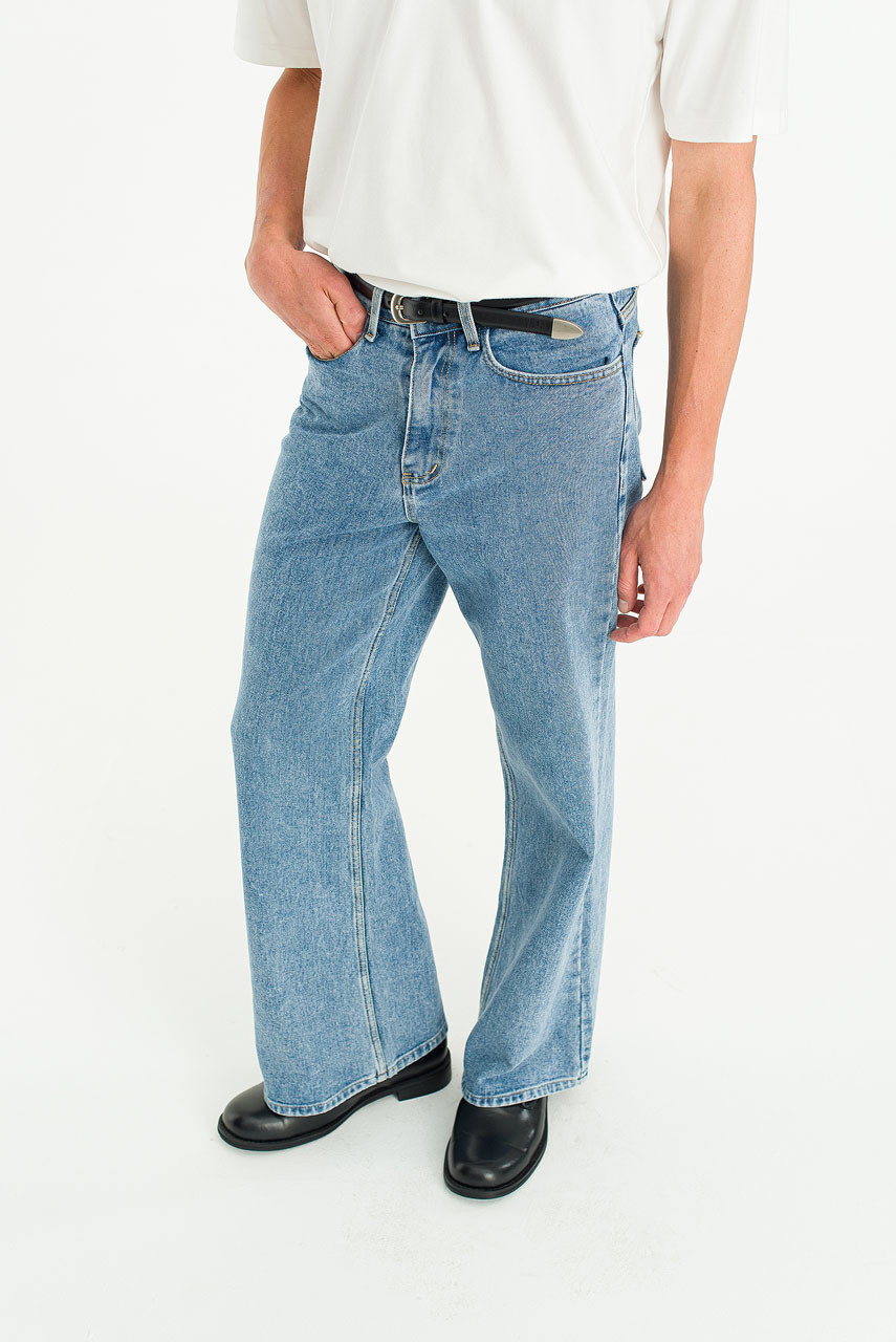 Menswear | Wide Bootcut Jeans, Light Blue