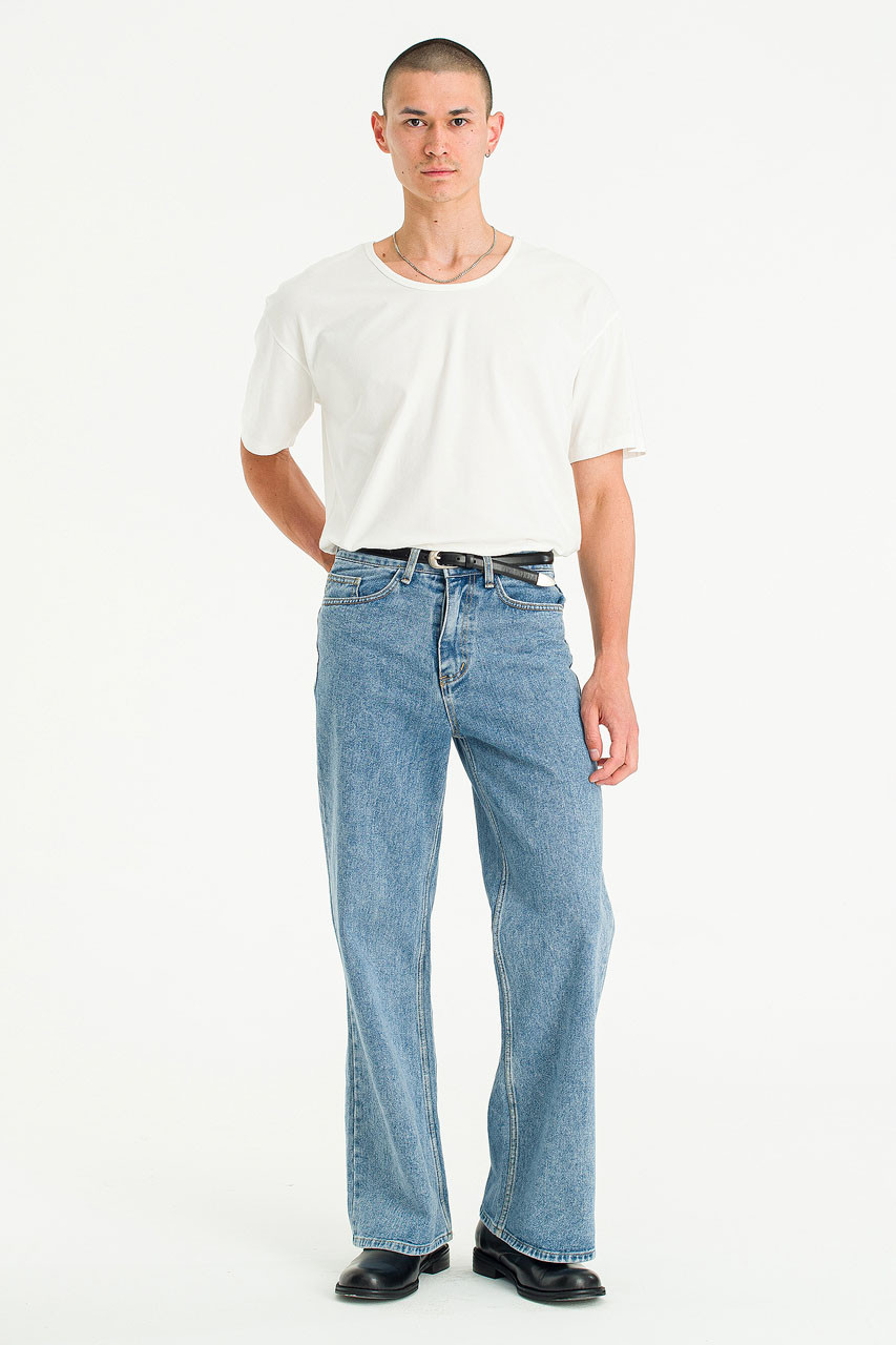 Menswear | Wide Bootcut Jeans, Light Blue