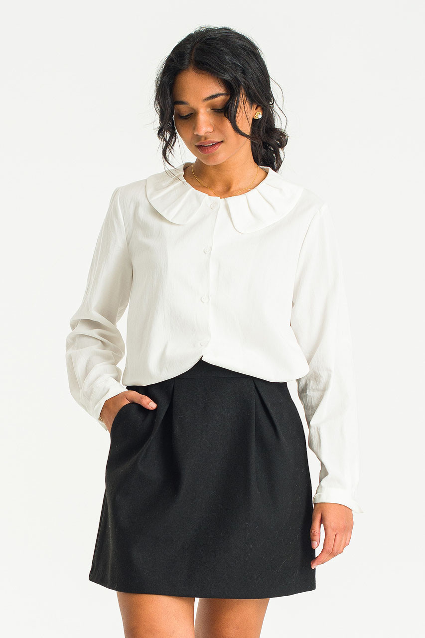 Giselle Collar Blouse, Ivory