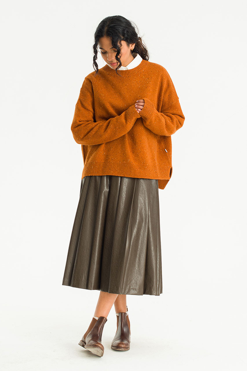 Boucle Round Neck Jumper, Pumpkin