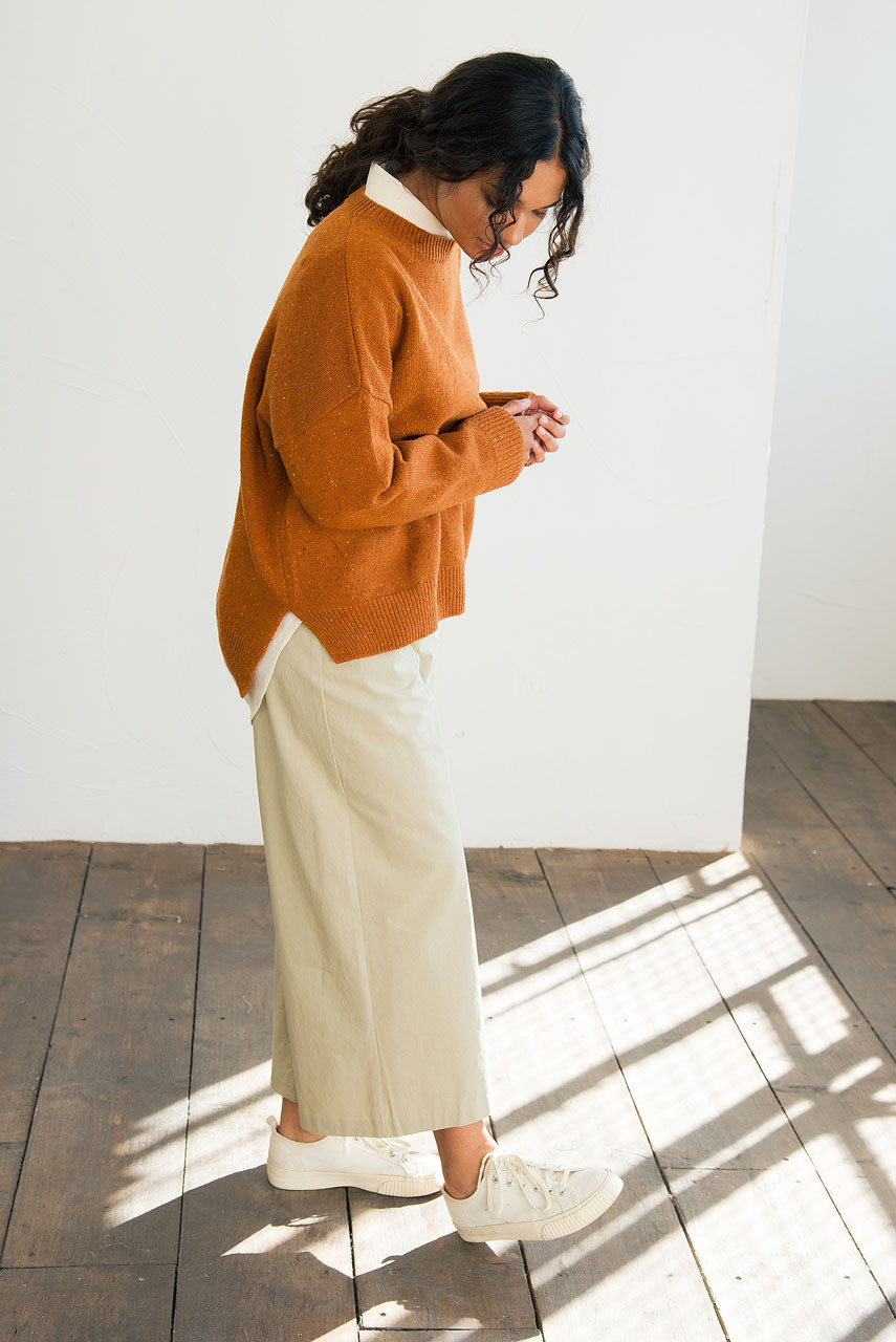 Boucle Round Neck Jumper, Pumpkin