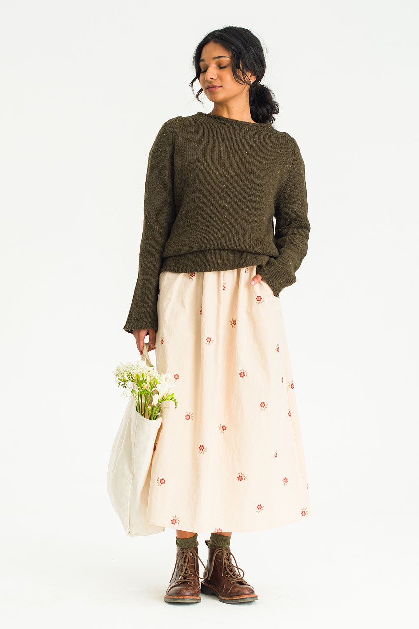 Flecked Fisherman Knit, Fern