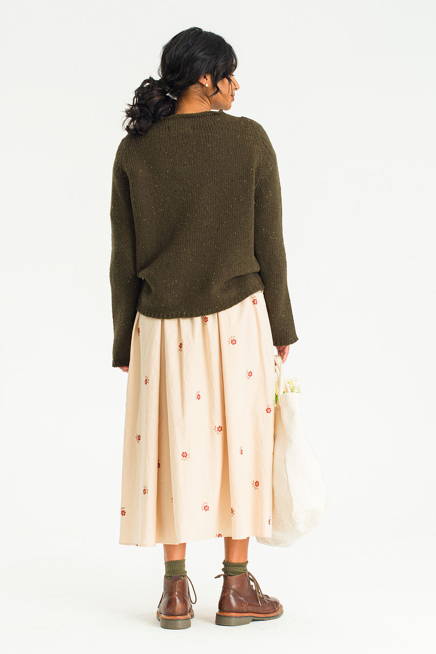 Flecked Fisherman Knit, Fern