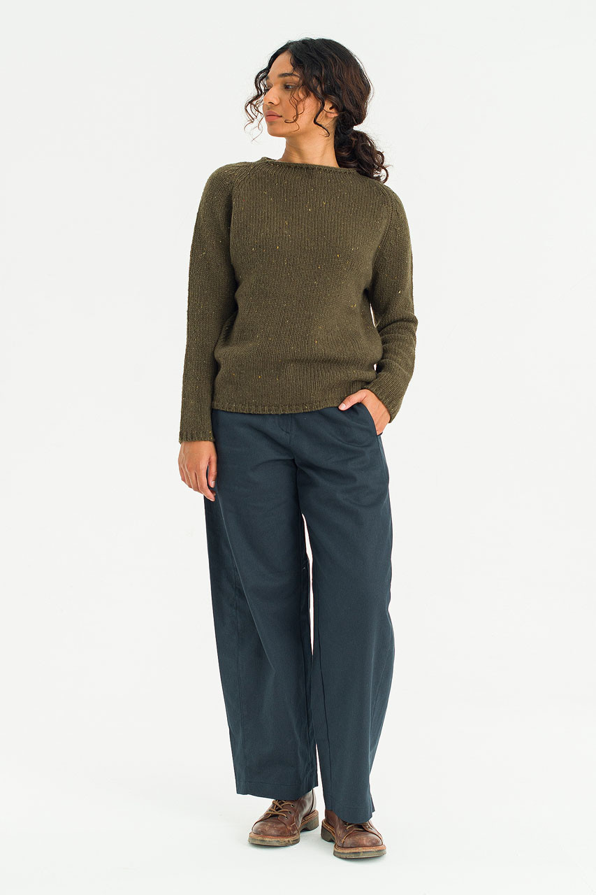 Flecked Fisherman Knit, Fern