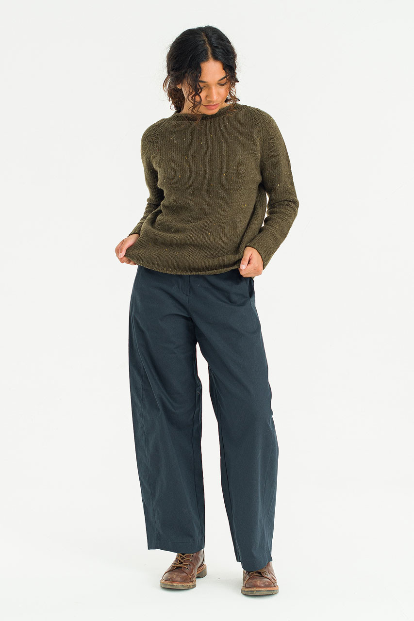 Flecked Fisherman Knit, Fern