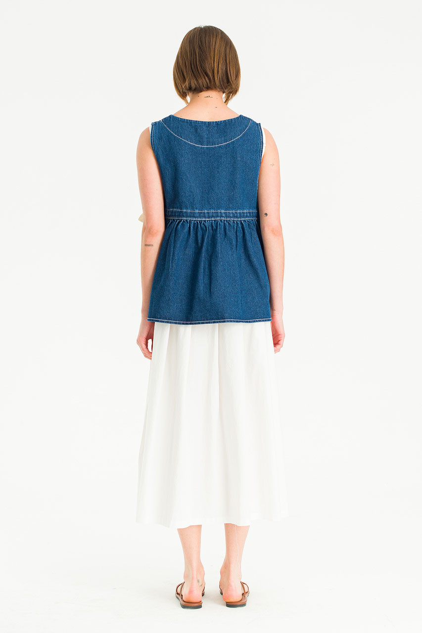 Faye Ribboned Vest, Denim