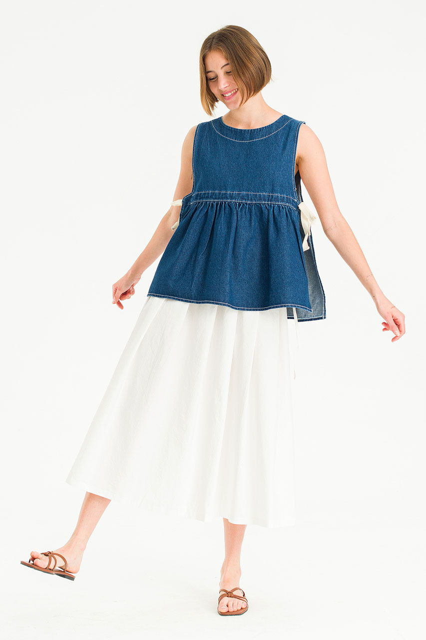 Faye Ribboned Vest, Denim