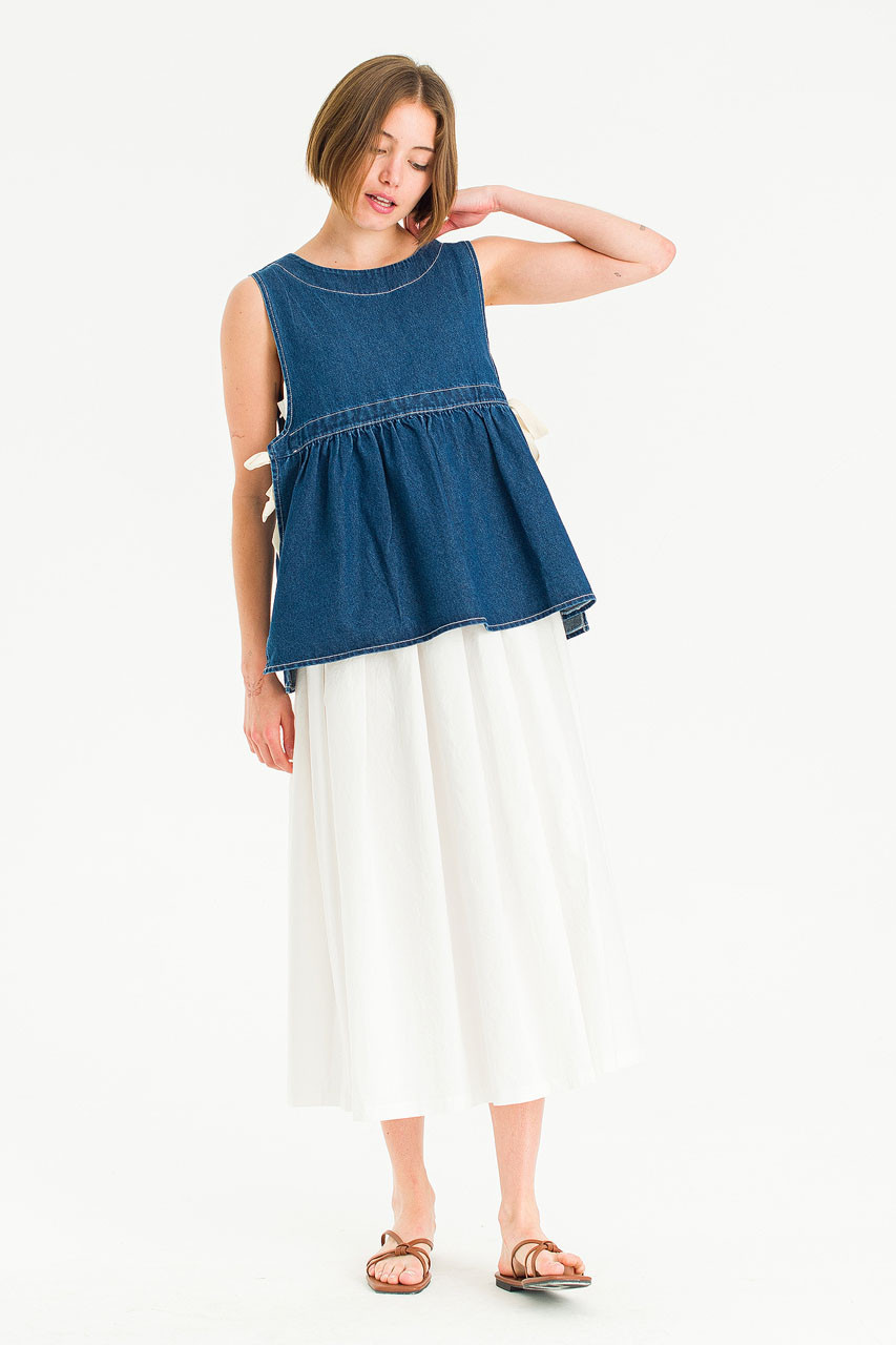 Faye Ribboned Vest, Denim