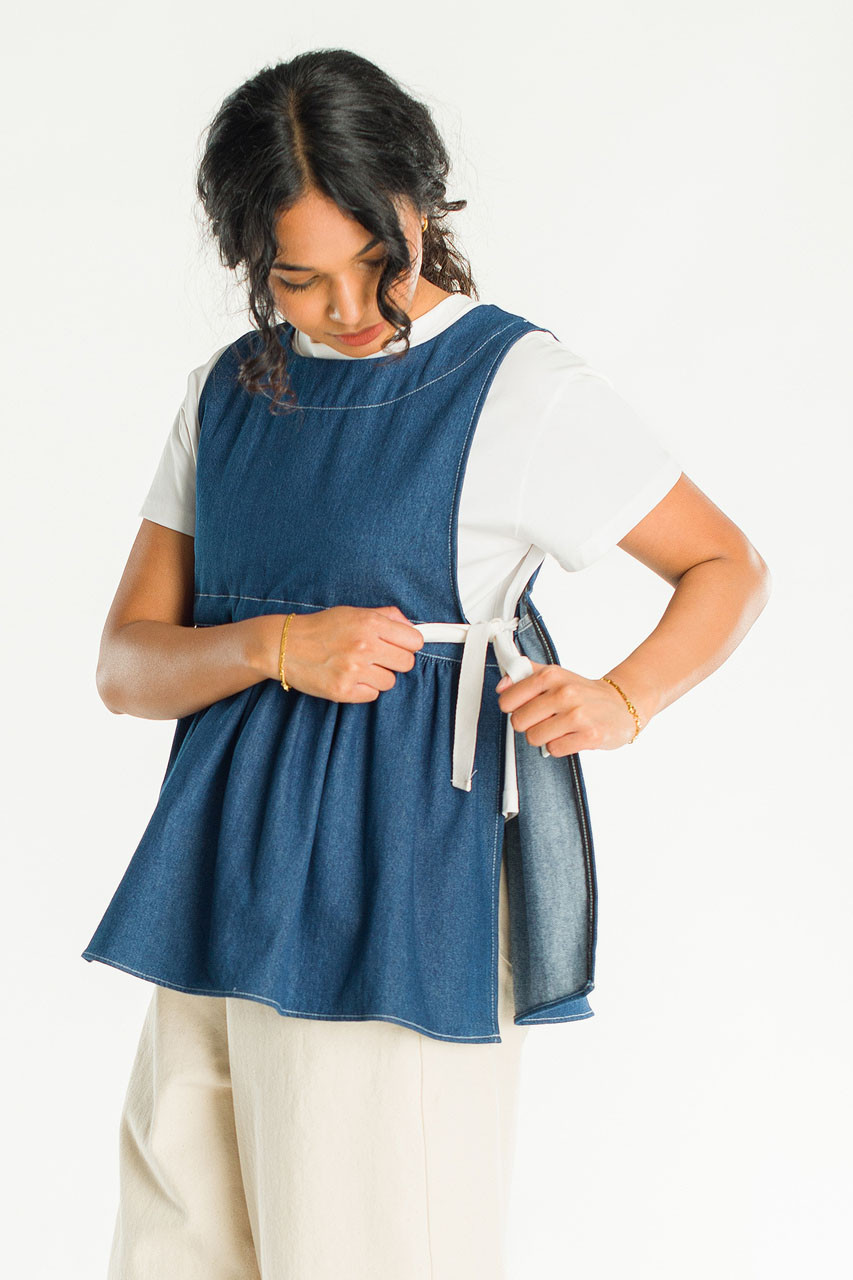 Faye Ribboned Vest, Denim