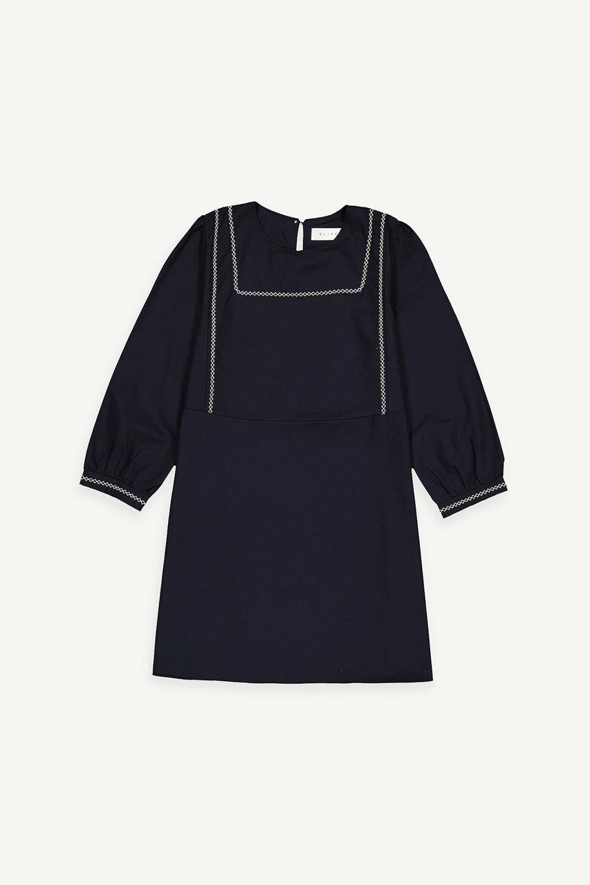Chika Embroidery Dress, Navy