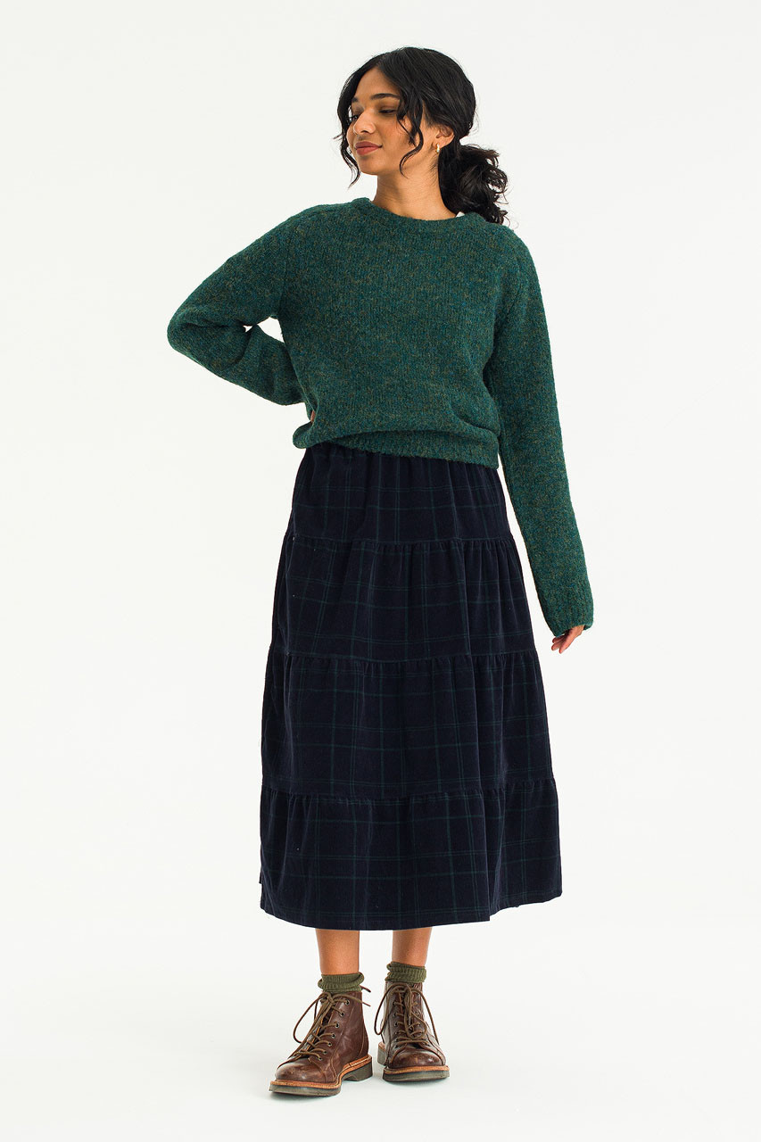 Hao Cord Tiered Skirt, Navy