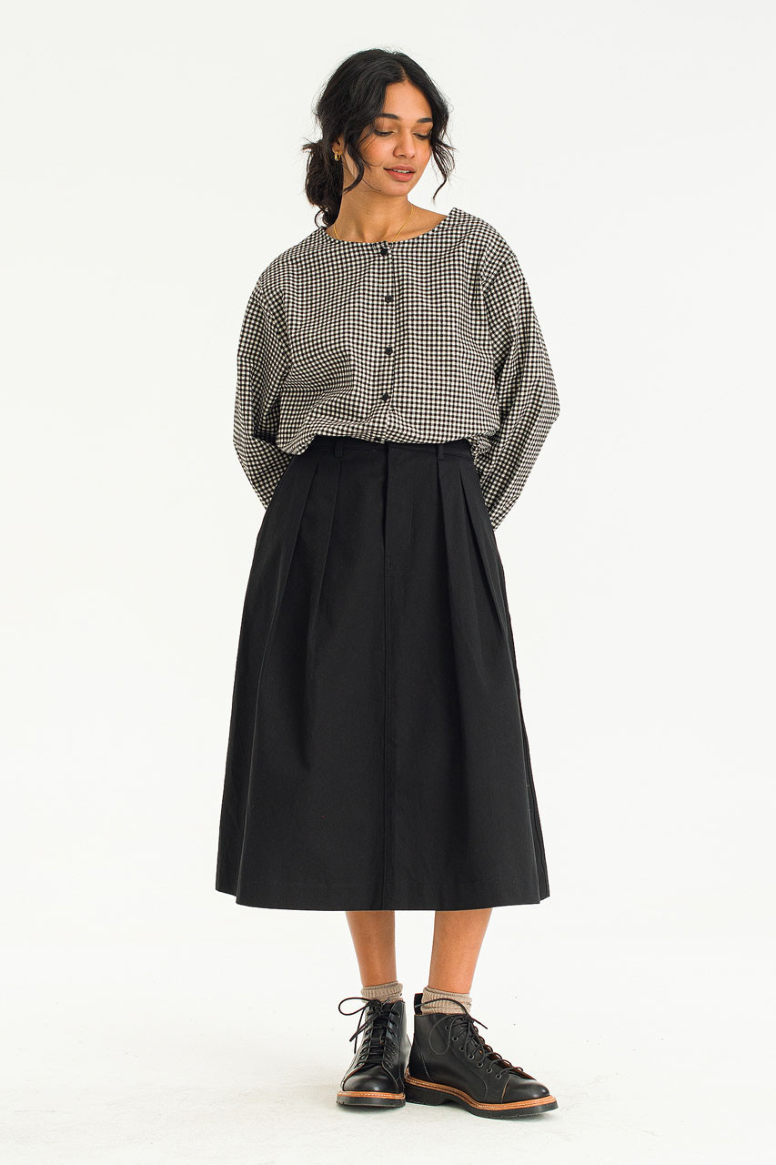 Latte Gingham Tunic, Black