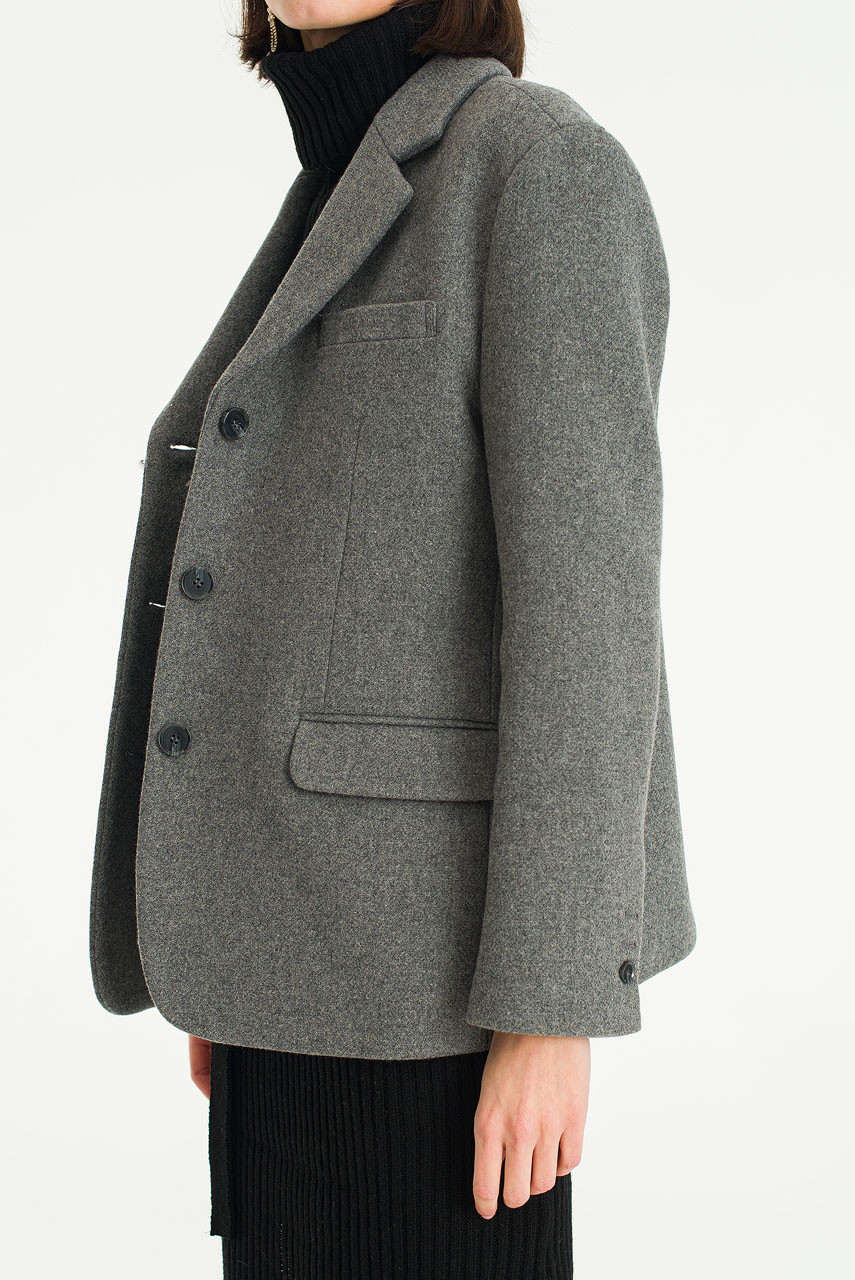 Dodo Wool Jacket, Charcoal