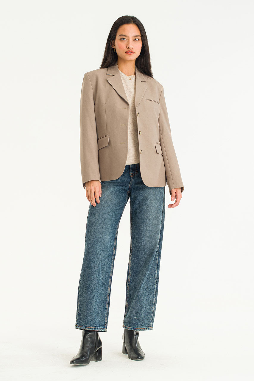 Himari Three Button Jacket, Mocha