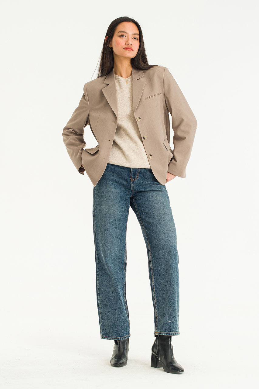 Himari Three Button Jacket, Mocha