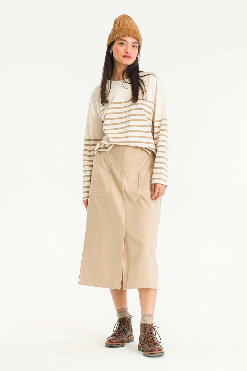 Hanako Cotton Skirt, Beige