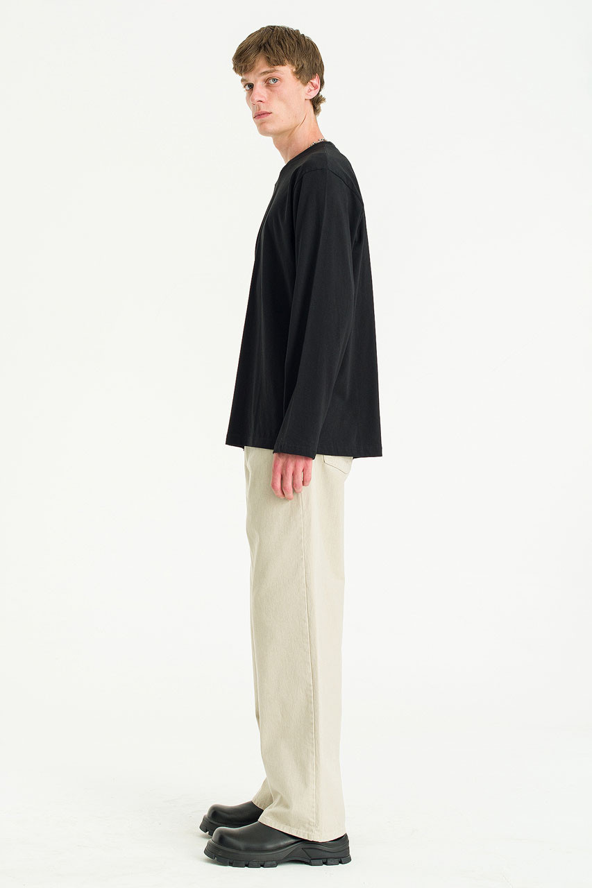 Menswear | Pale Long Sleeve Tee, Black