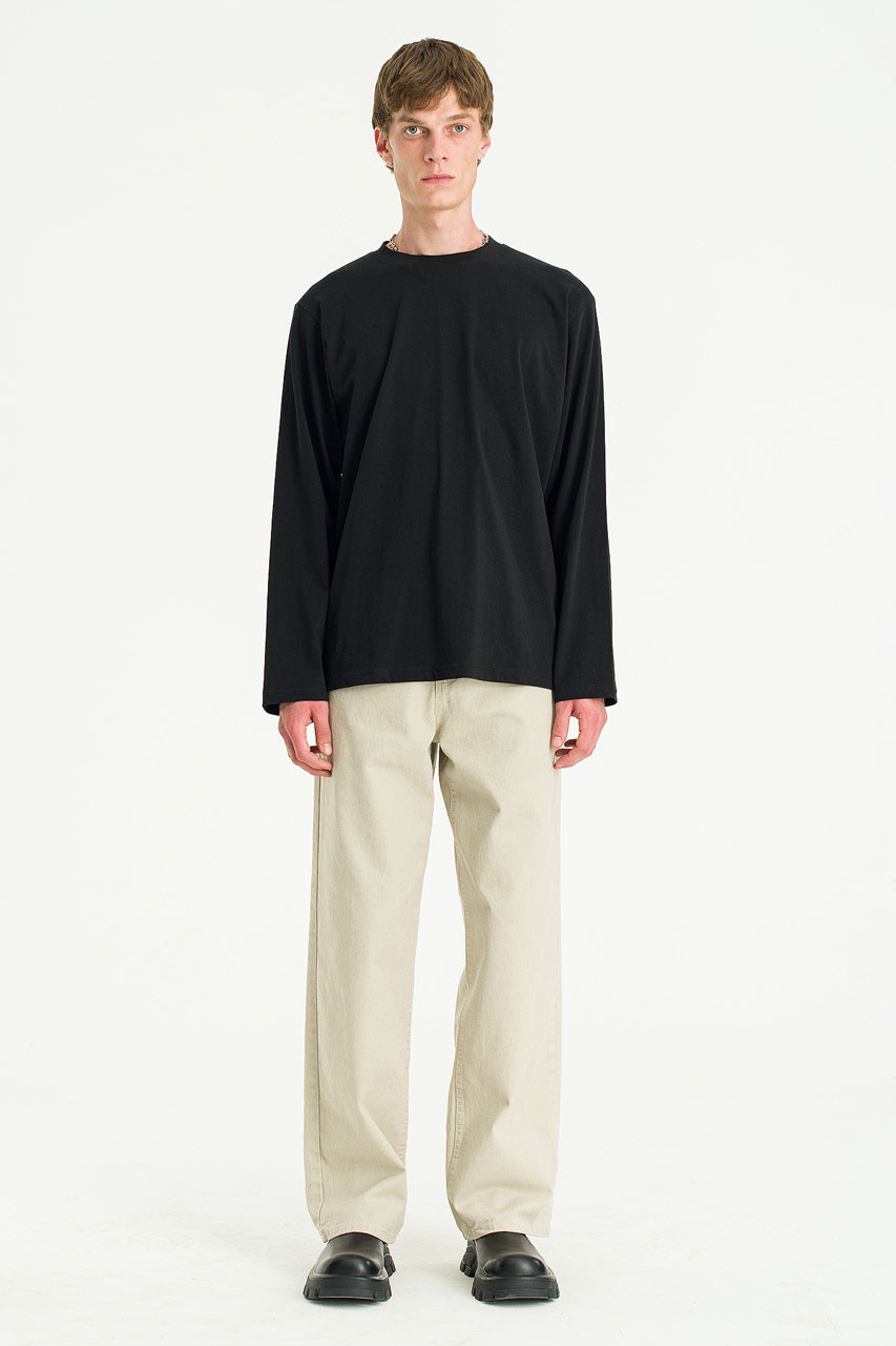Menswear | Pale Long Sleeve Tee, Black