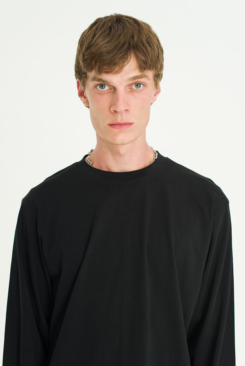 Menswear | Pale Long Sleeve Tee, Black