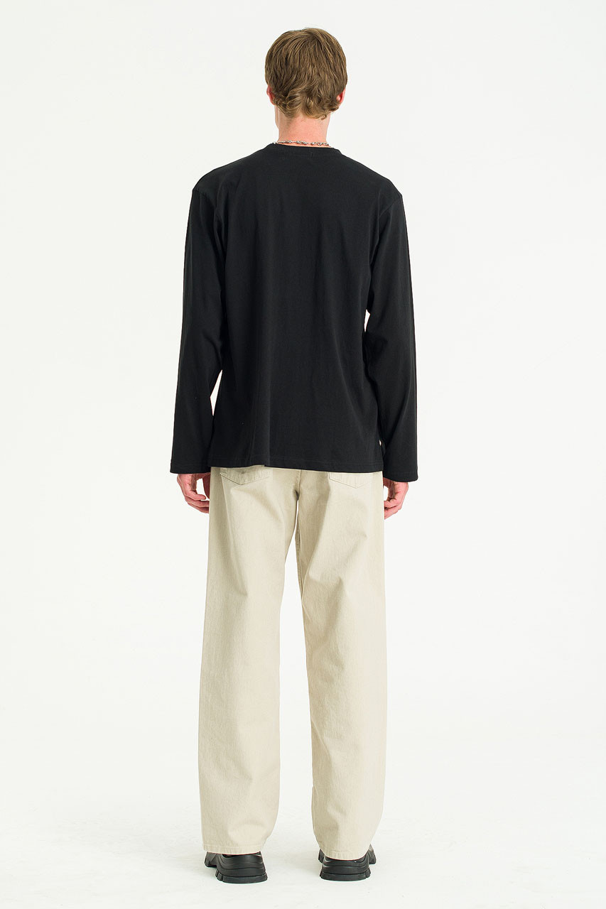Menswear | Pale Long Sleeve Tee, Black