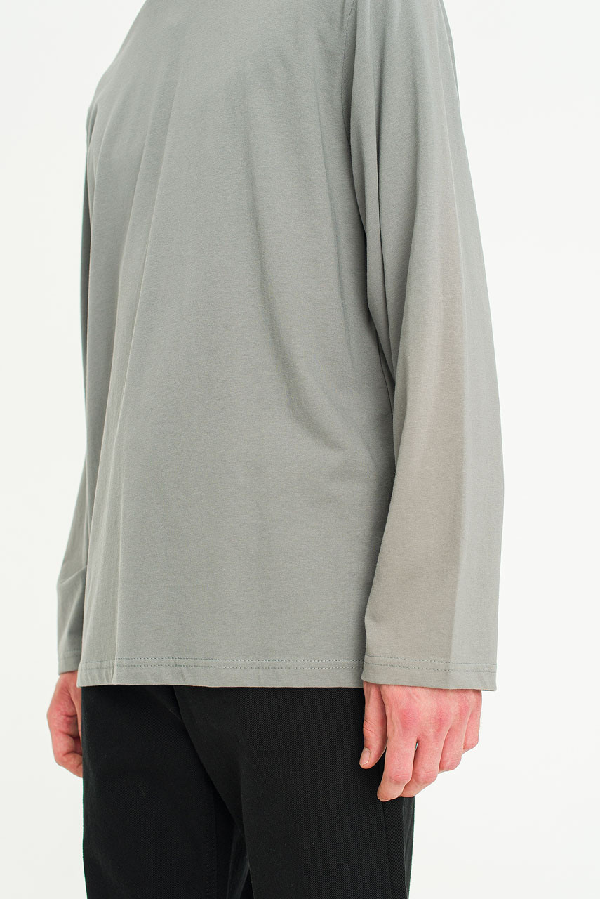 Menswear | Pale Long Sleeve Tee, Charcoal