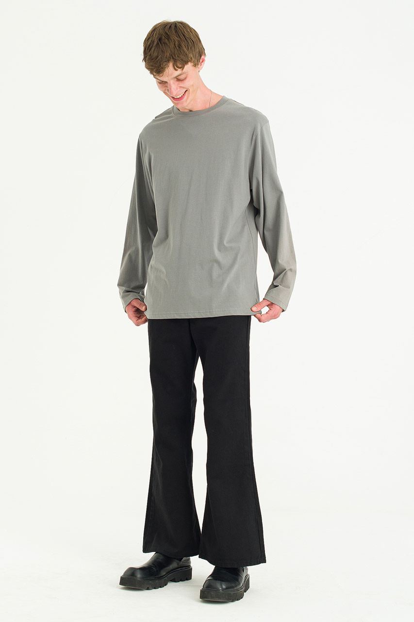 Menswear | Pale Long Sleeve Tee, Charcoal