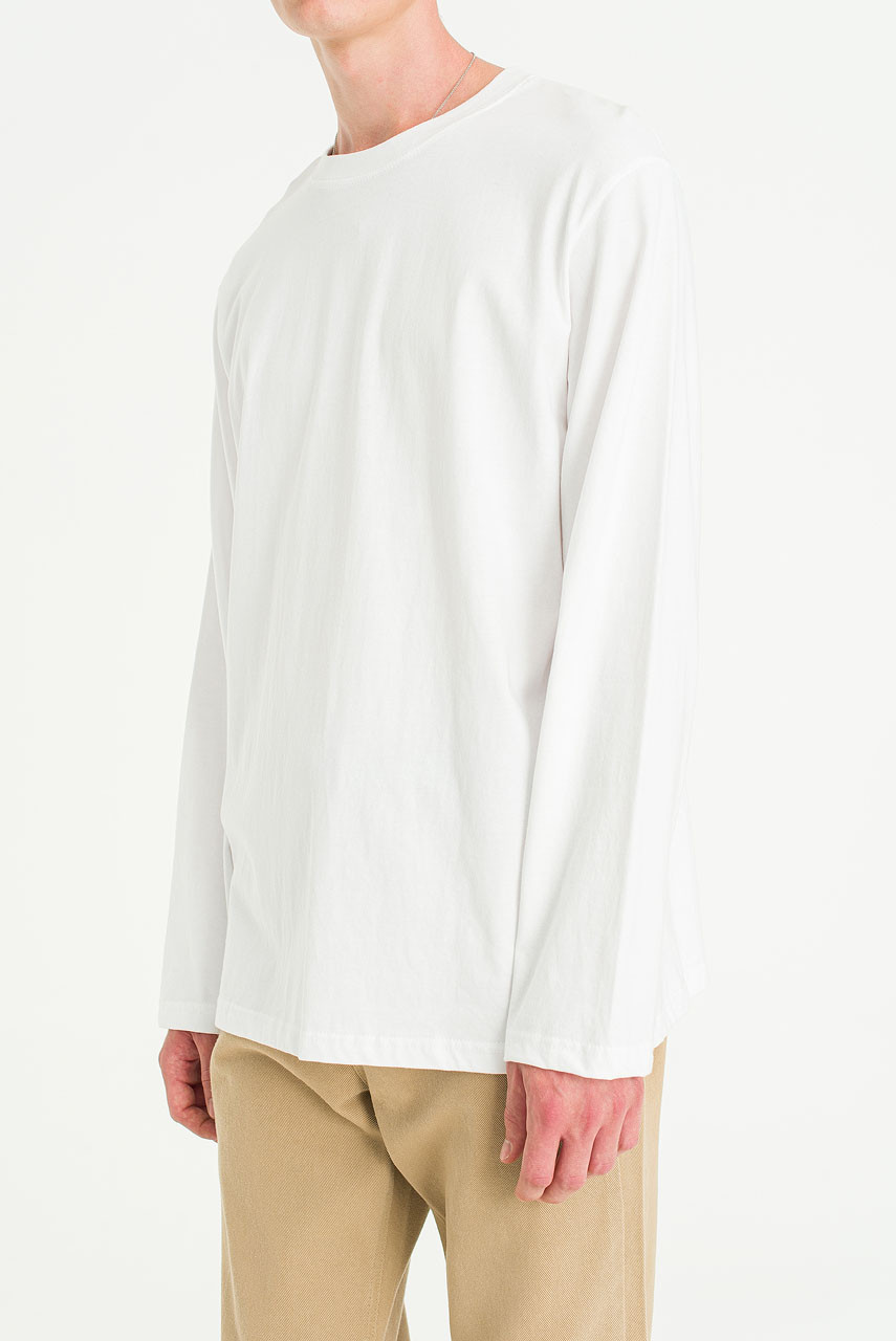 Menswear | Pale Long Sleeve Tee, White
