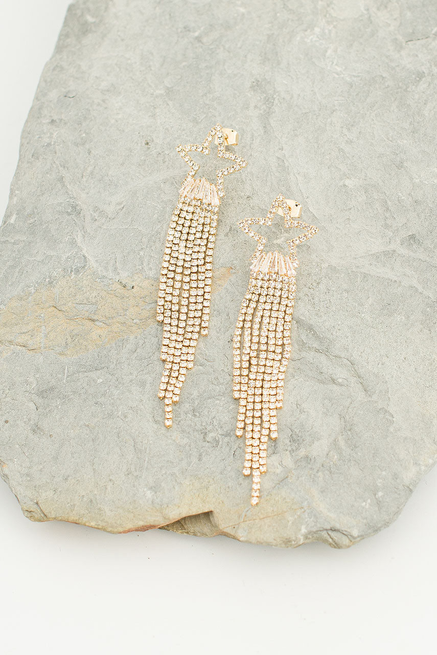 Super Star Earrings, Gold Plated