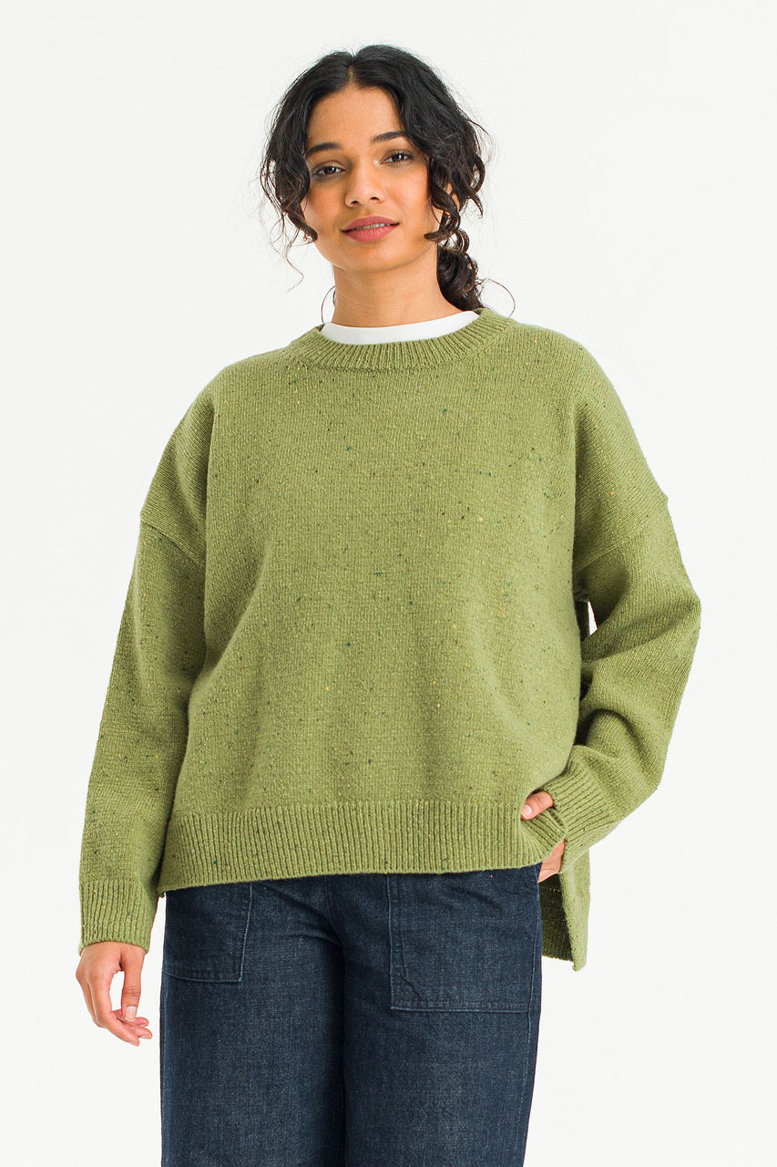 Boucle Round Neck Jumper, Pear