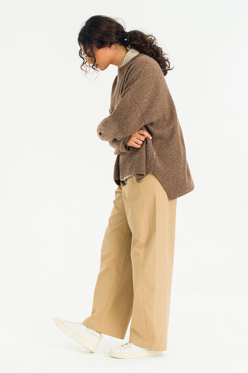 Boucle Round Neck Jumper, Mocha