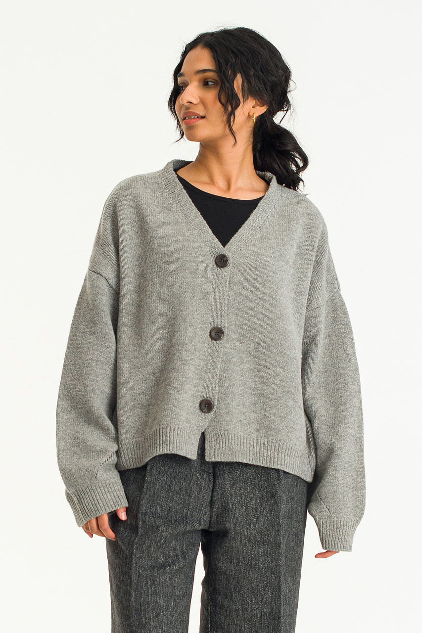 Olivia Chunky Cardigan, Grey