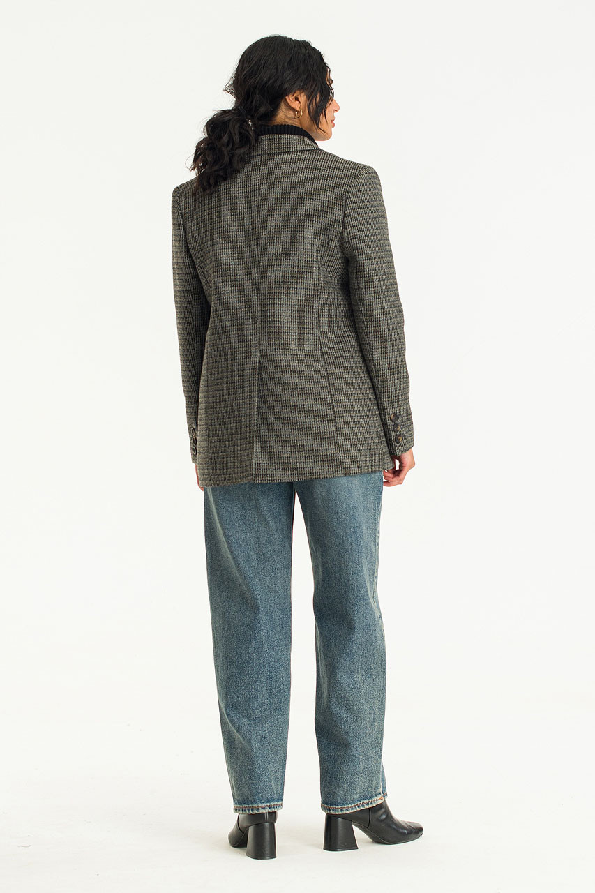 Luna Check Half Coat, Charcoal