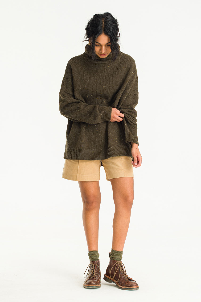 Adeline Pintuck Cord Shorts, Beige