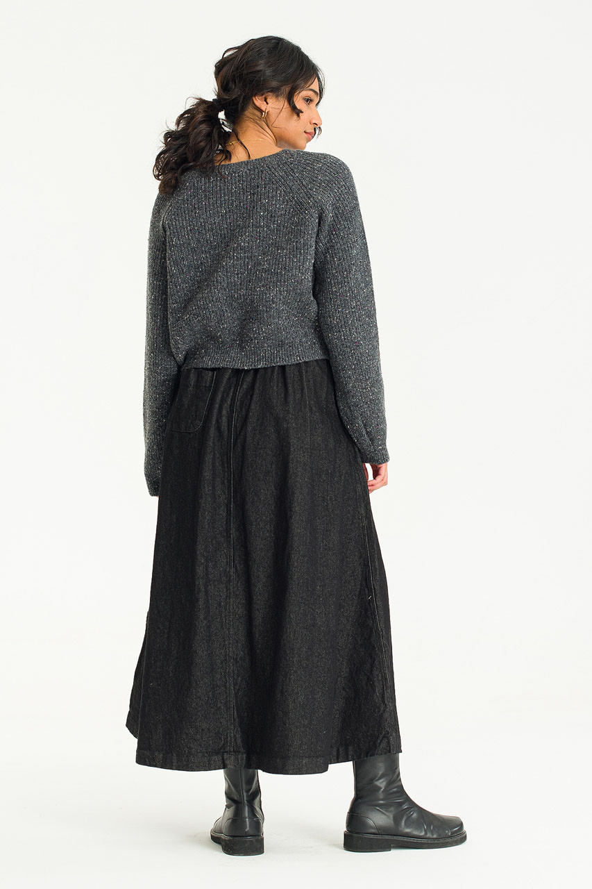 Kiko Denim Flare Skirt, Black