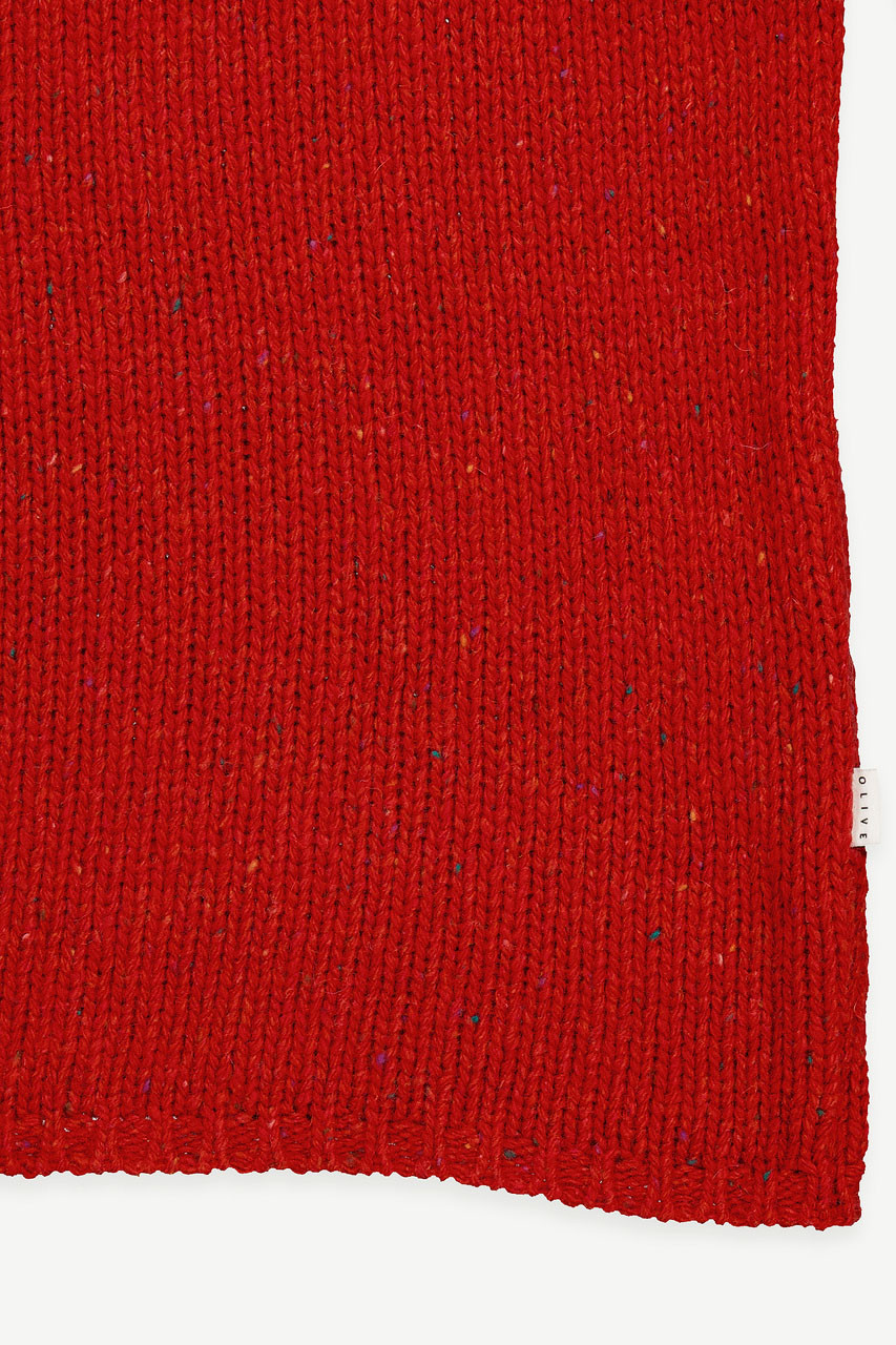 Flecked Fisherman Knit, Berry