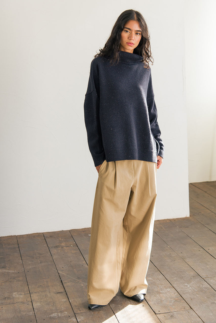 Oversize Roll Neck Jumper, Midnight Navy