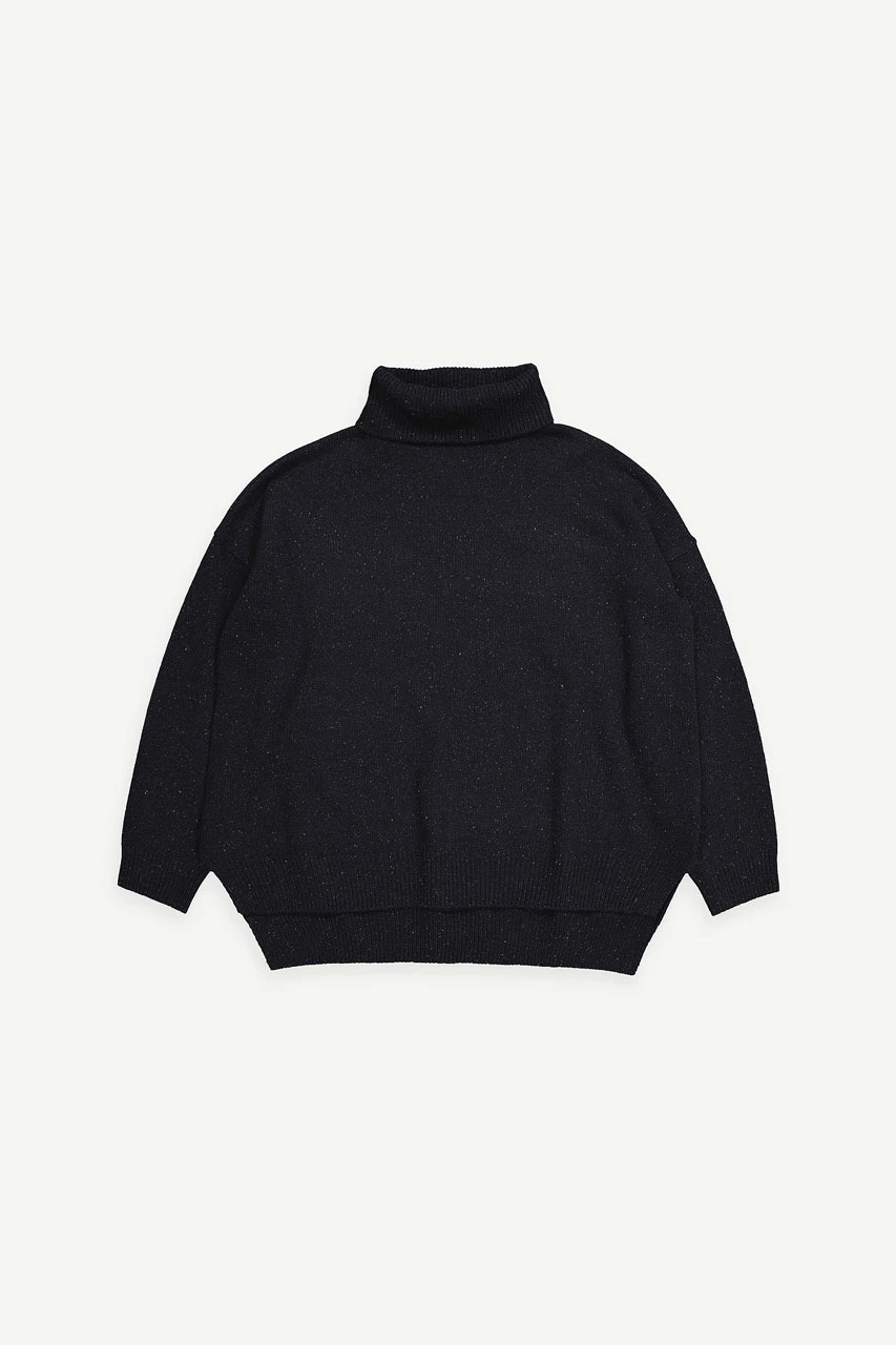 Oversize Roll Neck Jumper, Midnight Navy