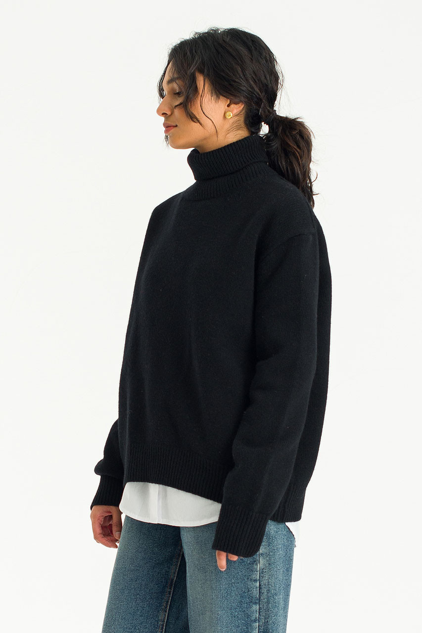Jane Turtleneck Jumper, Black