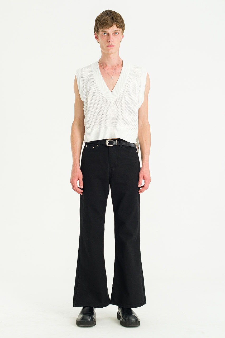 Menswear | Cropped Knit Vest, White