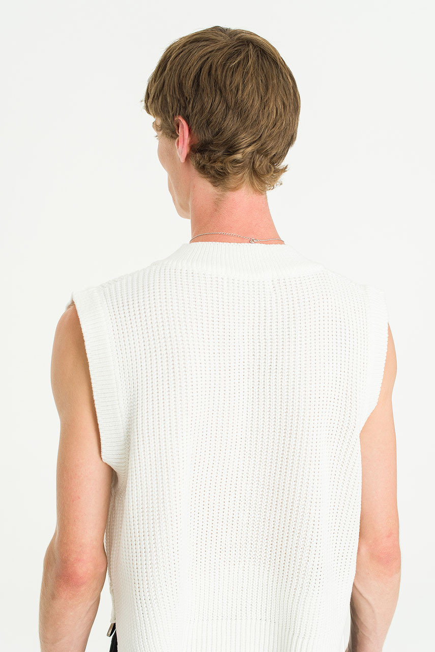 Menswear | Cropped Knit Vest, White