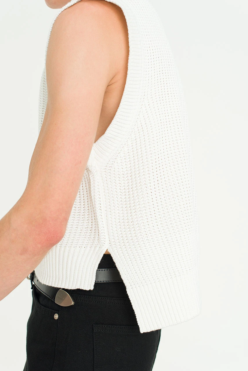 Menswear | Cropped Knit Vest, White