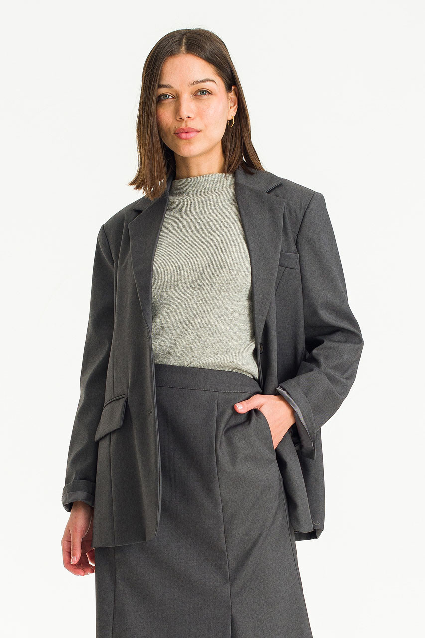 Maya Slit Jacket, Grey