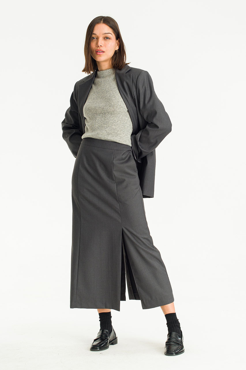 Maya Slit Skirt, Grey