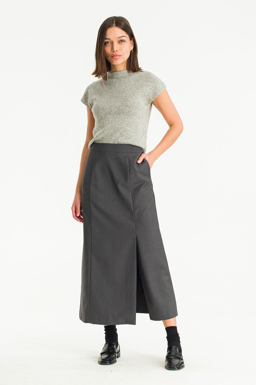 Maya Slit Skirt, Grey
