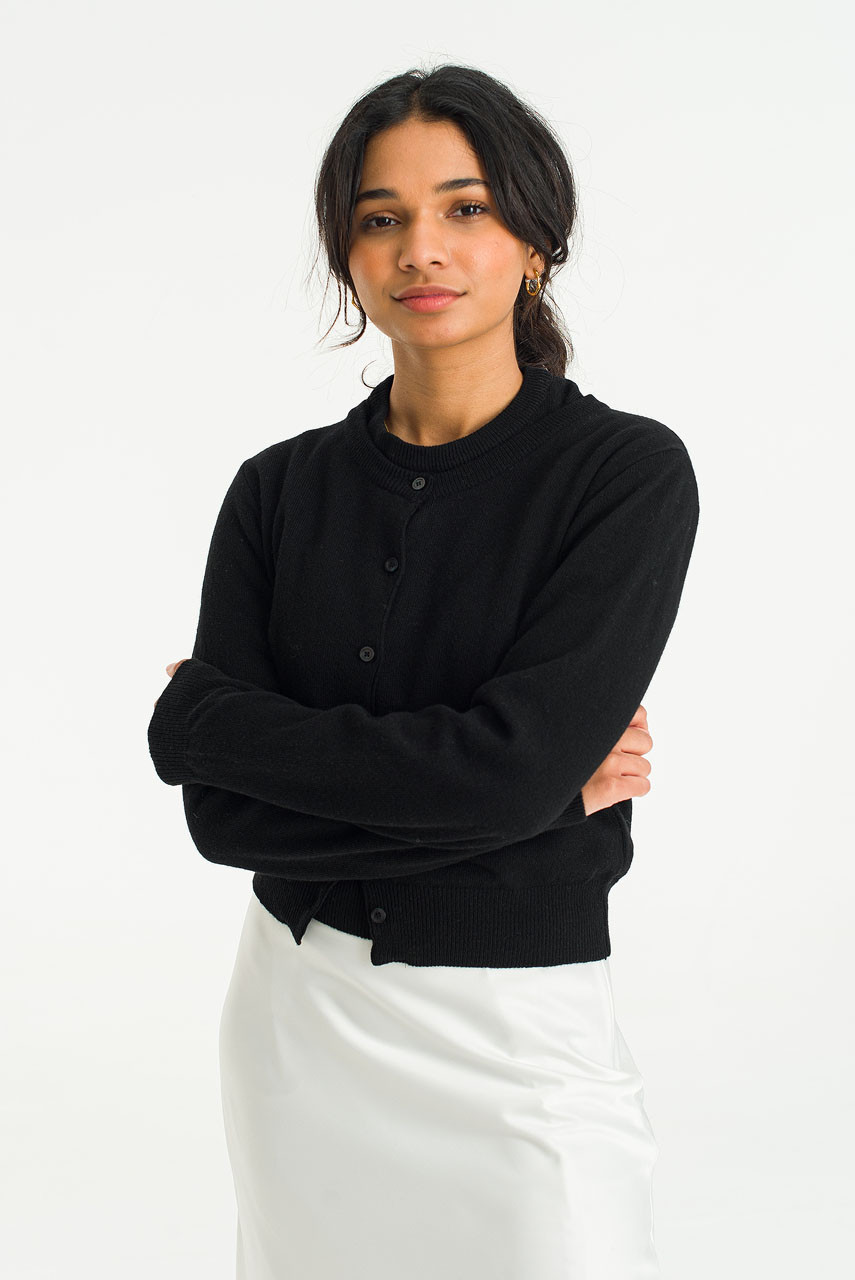 Dolores Jumper Cardigan Set, Black