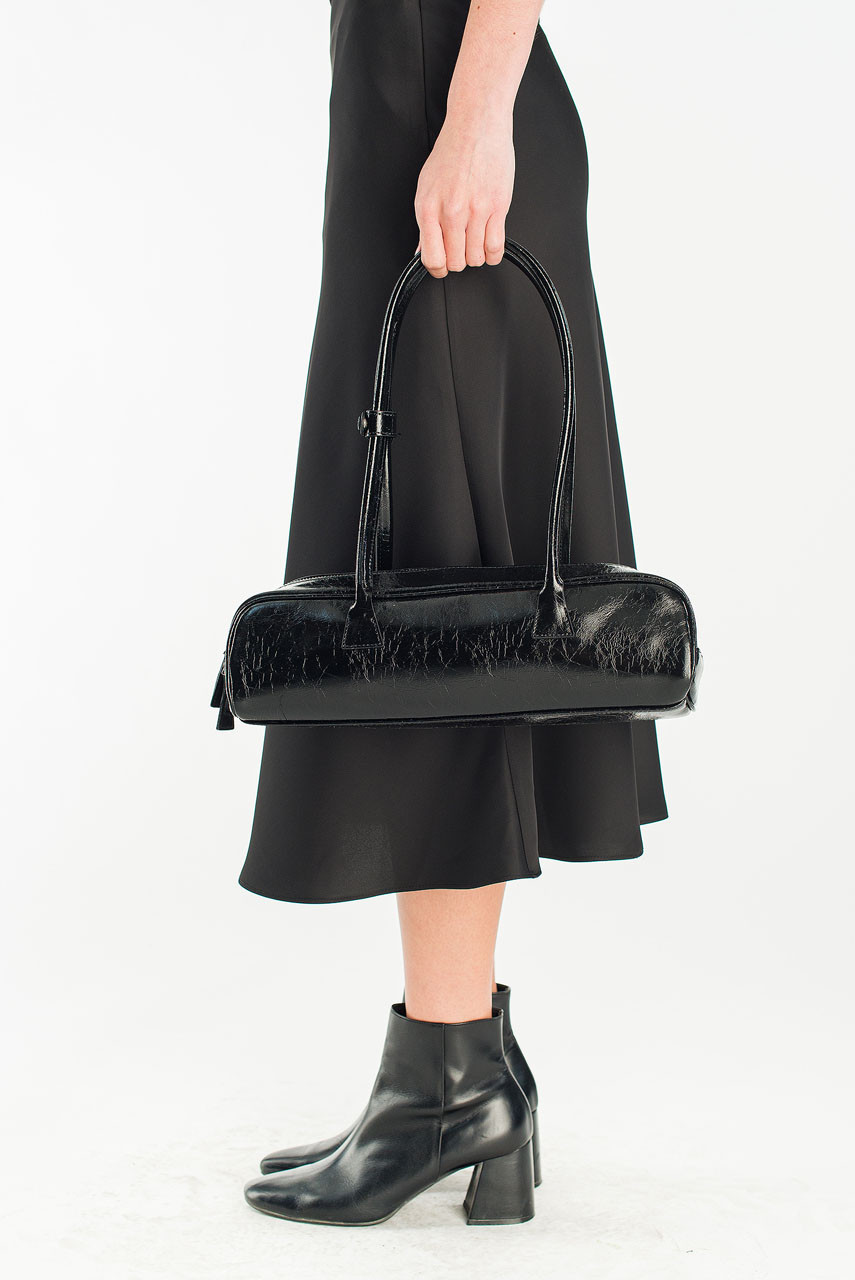 Genevieve Baguette Bag, Black