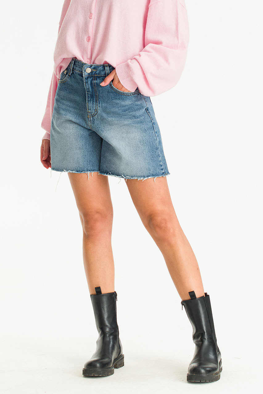 Kiko Denim Shorts, Mid Blue