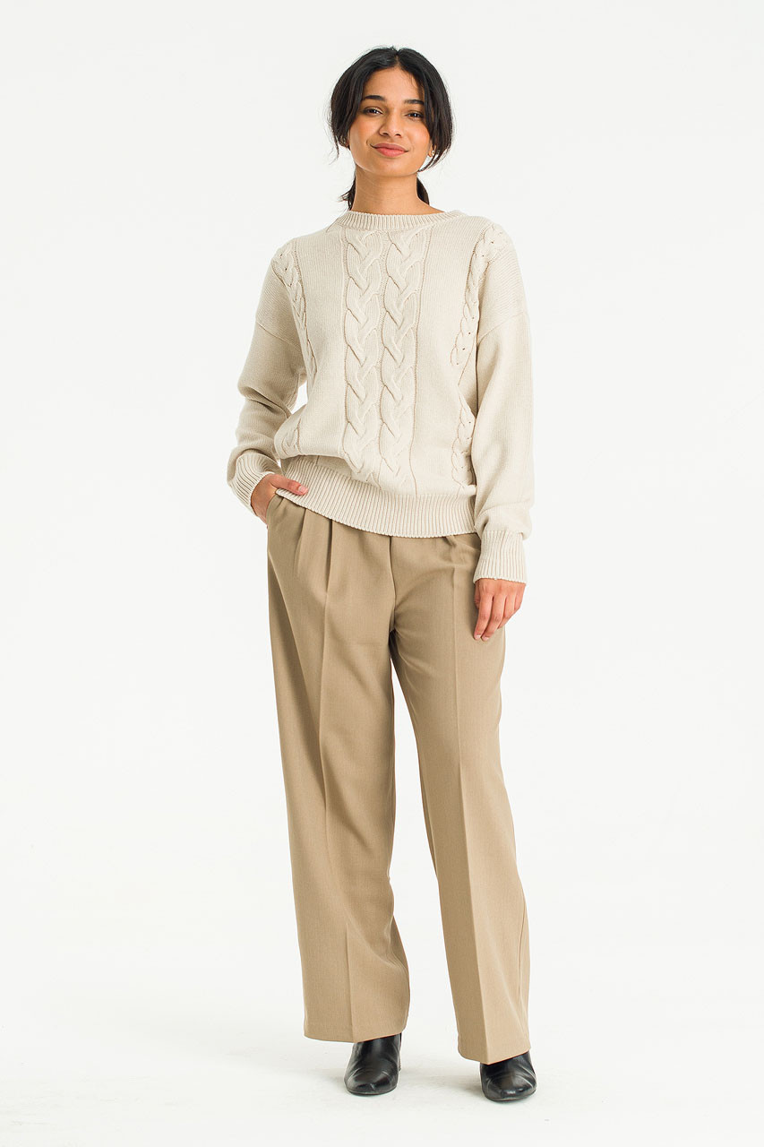 Cable Point Jumper, Light Beige