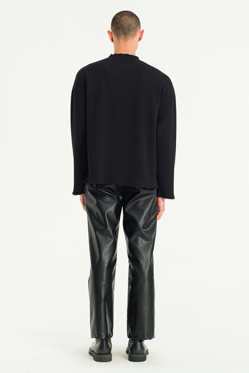 Menswear | Distressed Rib Knit, Black